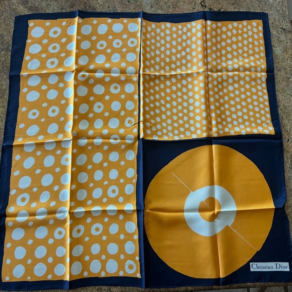 Two New Vintage Christian Dior Silk Scarves with Packaging Hand Rolled Edges - Picture 10 of 16